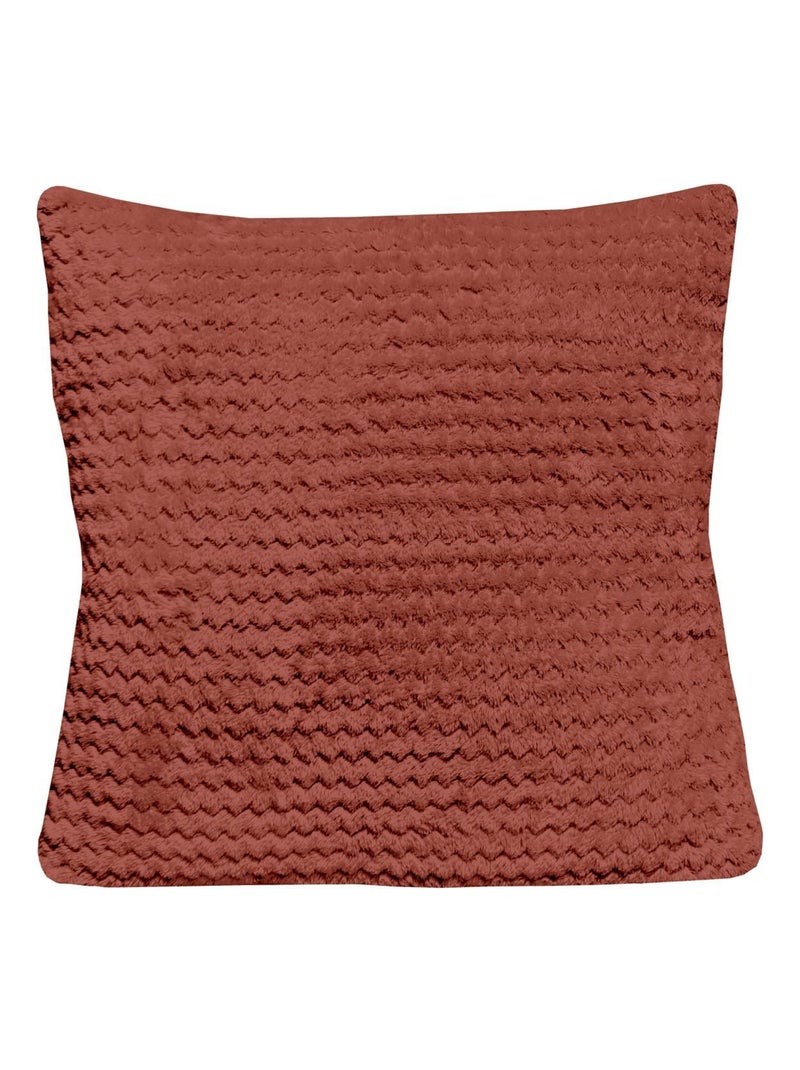 Coussin 45x45 cm COCOONING, par Soleil d'Ocre Rouge brique - Kiabi