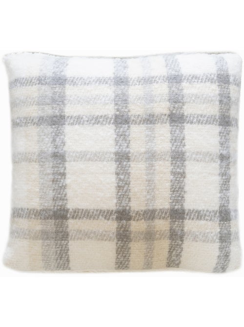 Coussin à carreaux - Effet mohair avec dos sherpa - Kiabi Coussin à carreaux - Effet mohair avec dos sherpa - Kiabi