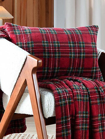 Coussin à carreaux écossais