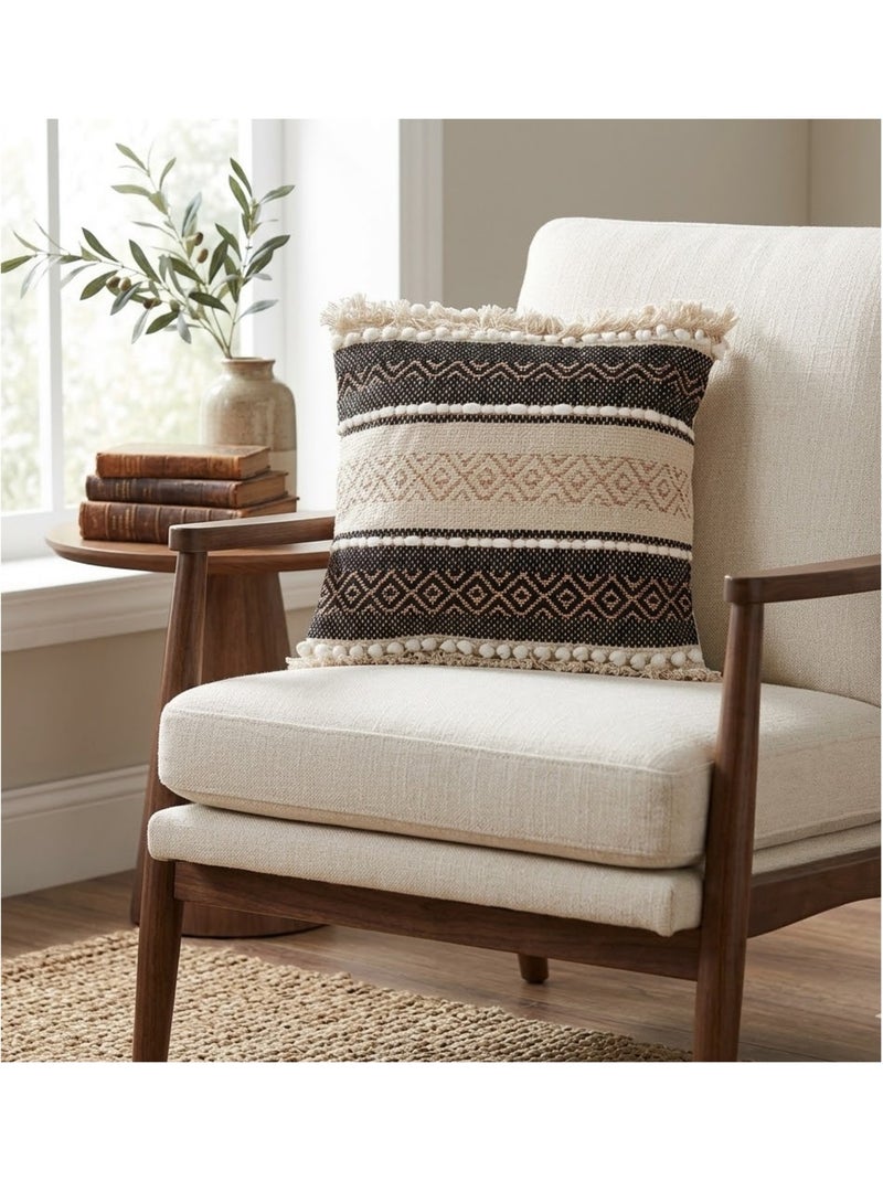 Coussin a franges Mirage Beige - Kiabi