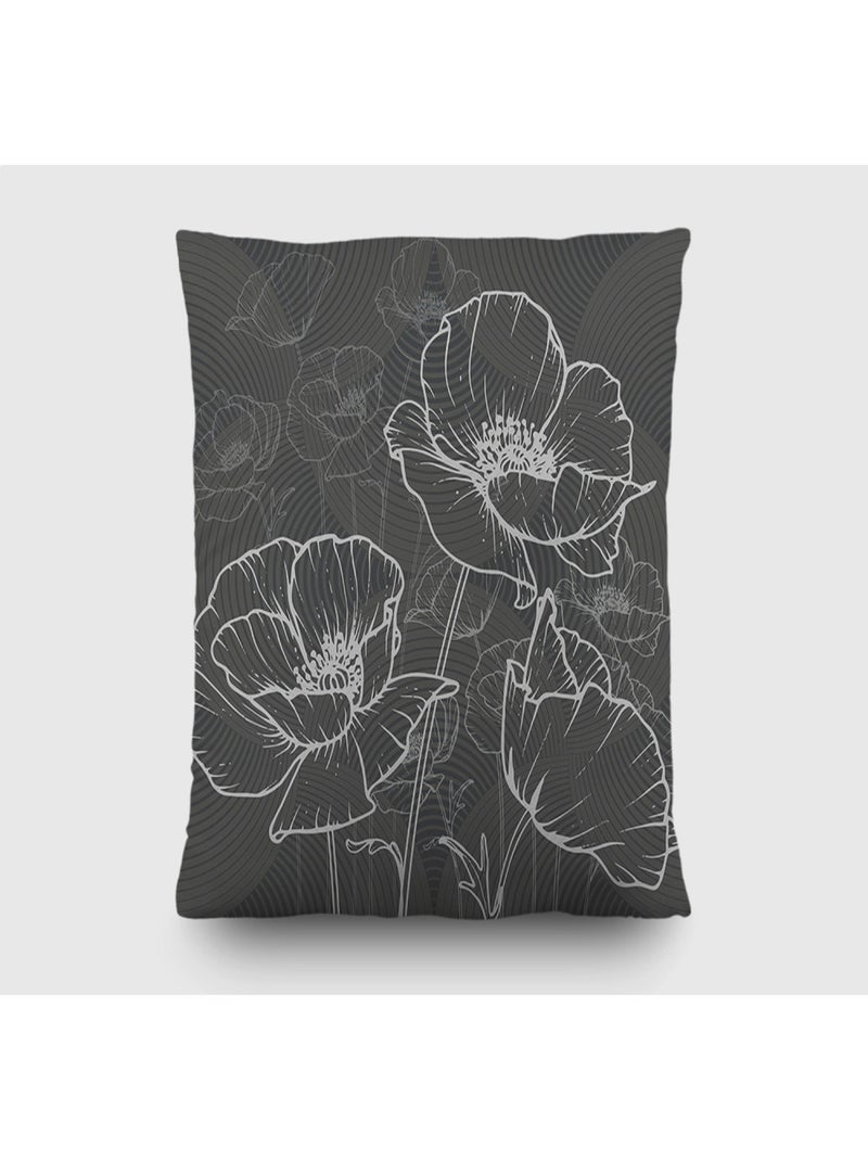 Coussin a motif a fleurs noir- 45 cm x 45 cm Multicolore - Kiabi