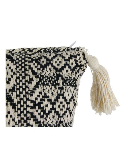 Coussin à motifs ethniques avec pompons - Kiabi