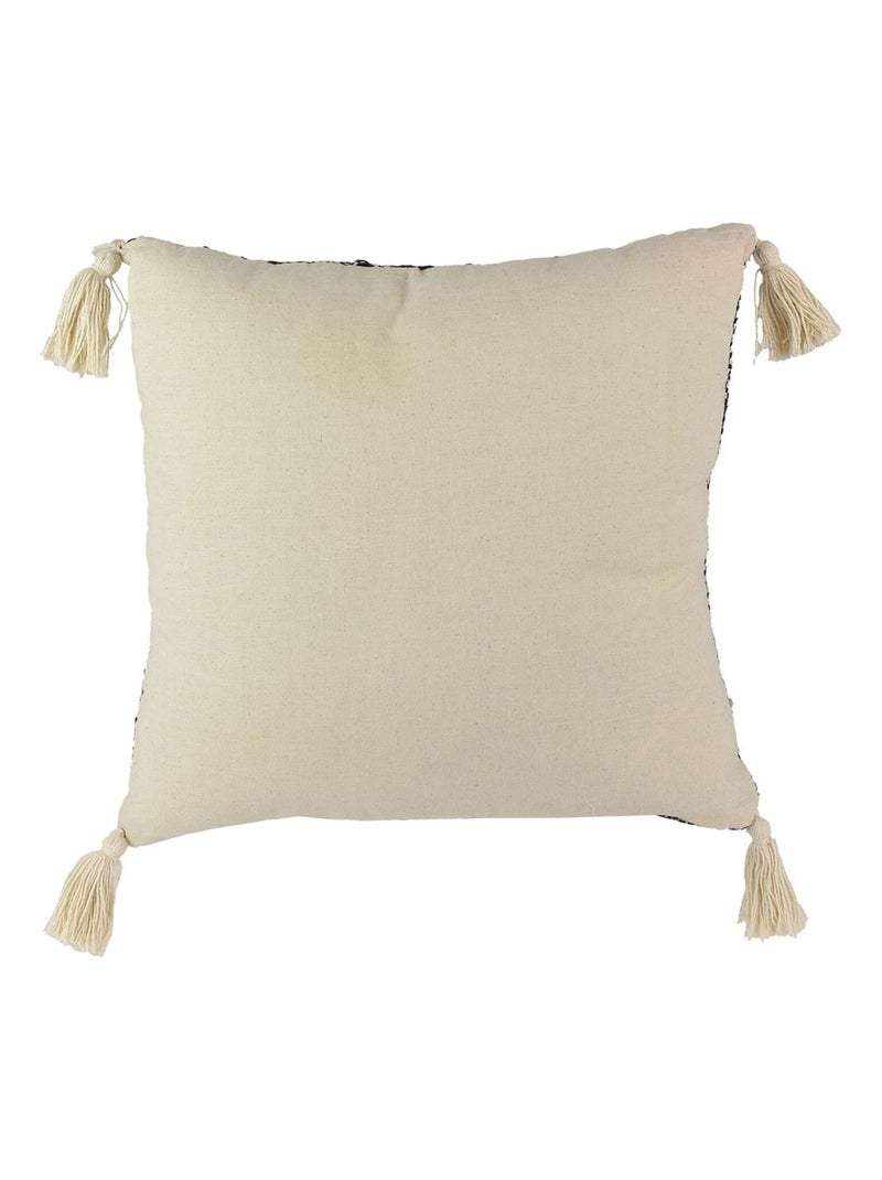 Coussin à motifs ethniques avec pompons Beige - Kiabi