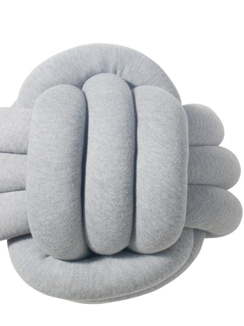 Coussin à nouer en coton tricoté Gris clair - Kiabi