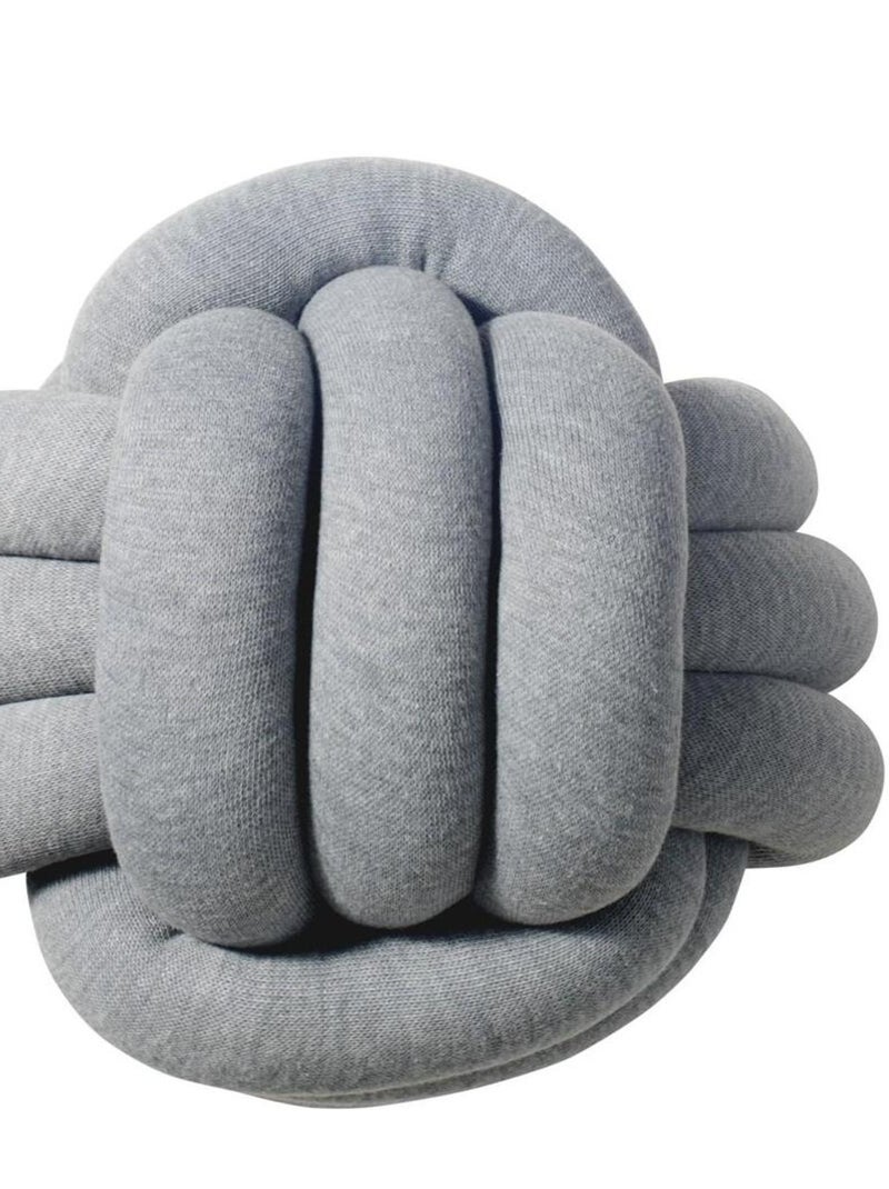 Coussin à nouer en coton tricoté Gris moyen - Kiabi