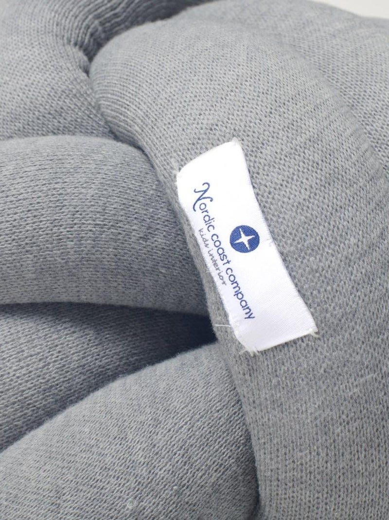 Coussin à nouer en coton tricoté Gris moyen - Kiabi