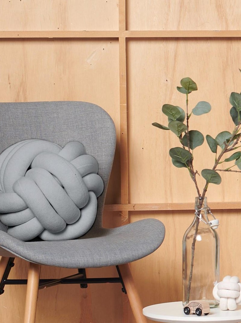 Coussin à nouer en coton tricoté Gris moyen - Kiabi