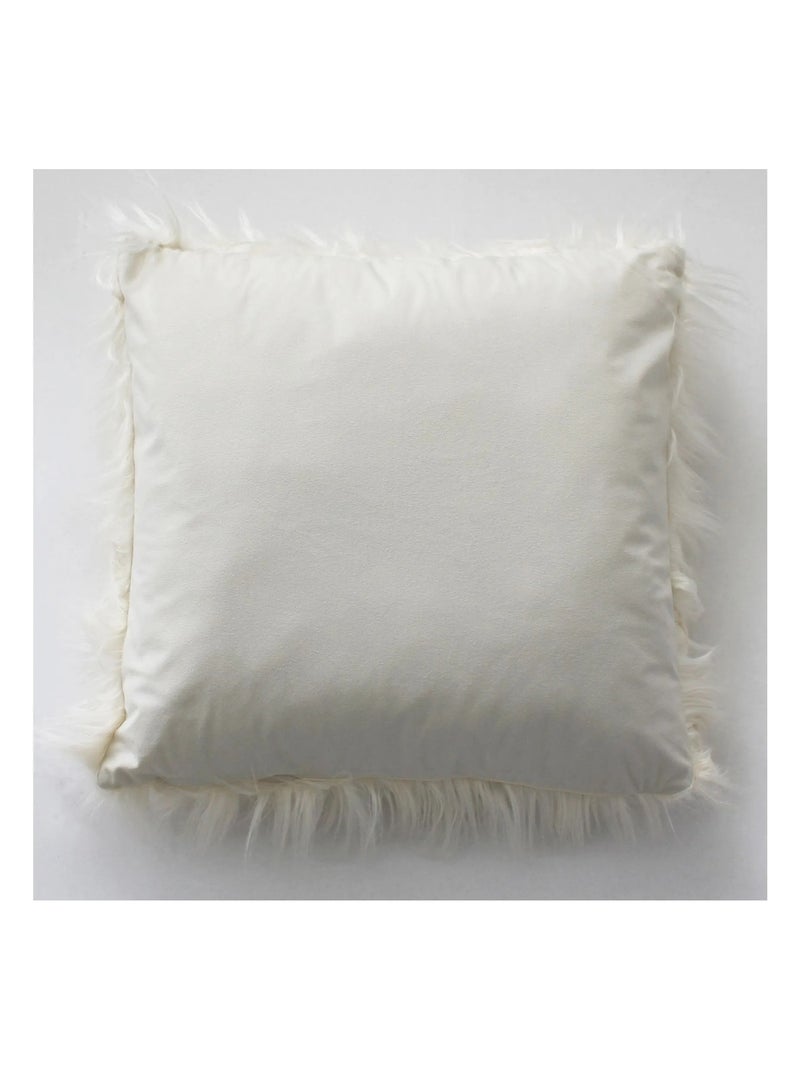 Coussin a poil Epicea Ecru - Kiabi