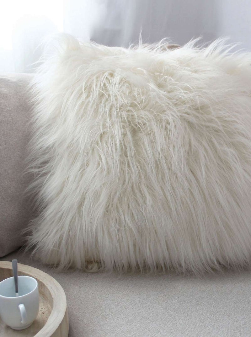 Coussin à poils longs EPICÉA Blanc - Kiabi