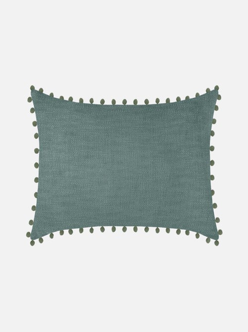 Coussin à pompons 30x50cm sauge - Kiabi