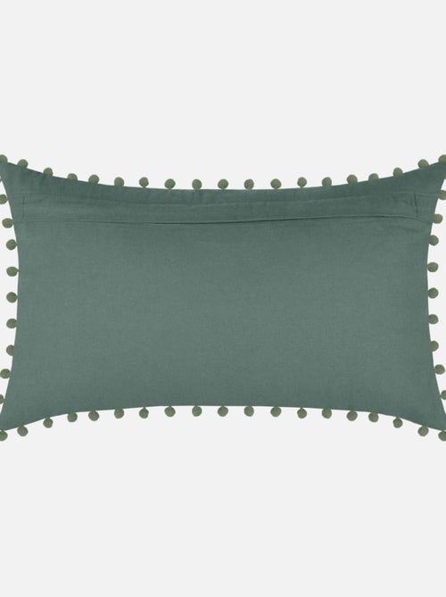 Coussin à pompons 30x50cm sauge - Kiabi