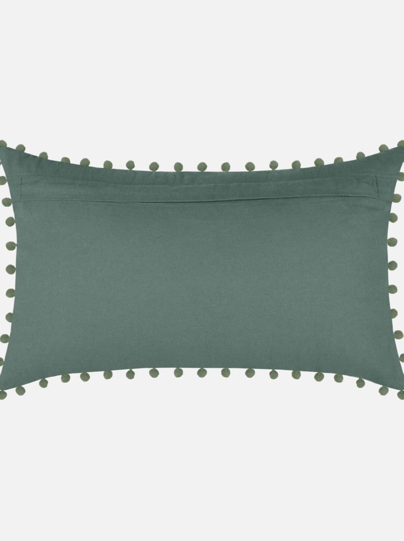 Coussin à pompons 30x50cm sauge Vert - Kiabi