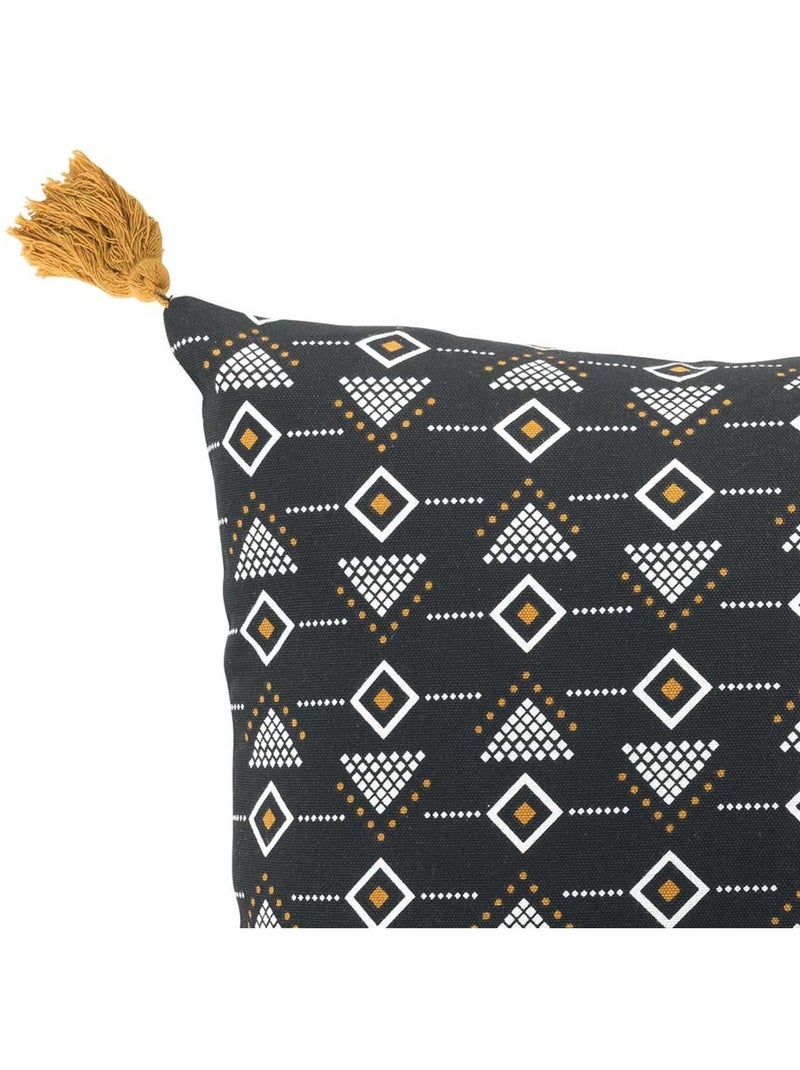 Coussin a pompons Letikos Noir - Kiabi