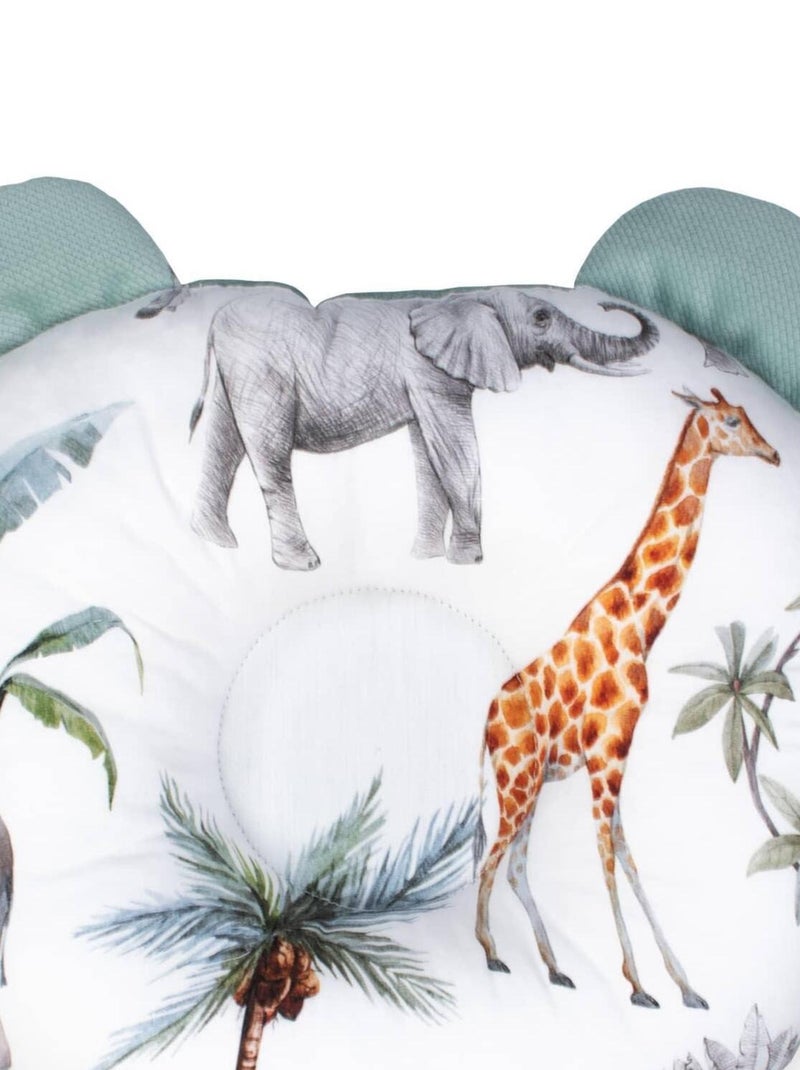 Coussin anti tête plate en coton et velvet, Safari SEVIRA KIDS Vert - Kiabi