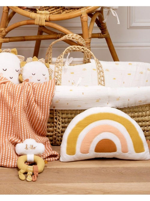 Coussin arc en ciel 35x20cm en coton blanc - SAUTHON - Kiabi