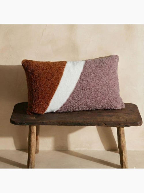 Coussin aspect bouclette, motif fantaisie - AFIBEL - Kiabi