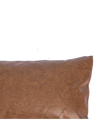 Coussin aspect cuir 'Deko&co'