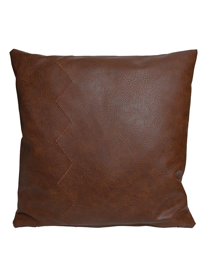 Coussin aspect cuir 'Deko&co' Camel - Kiabi