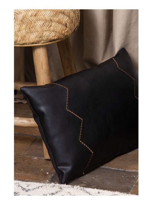 Coussin aspect cuir 'Deko&co' - Kiabi