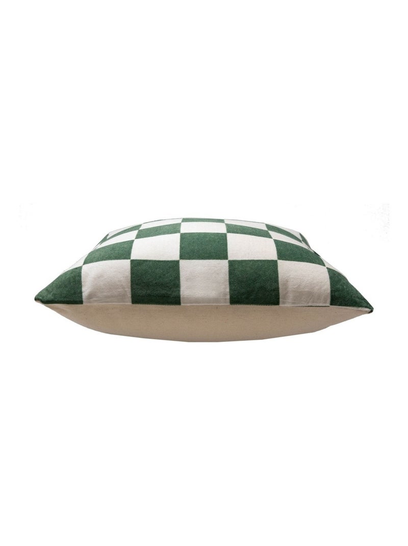 Coussin  AUGUST Damier Kaki - Kiabi