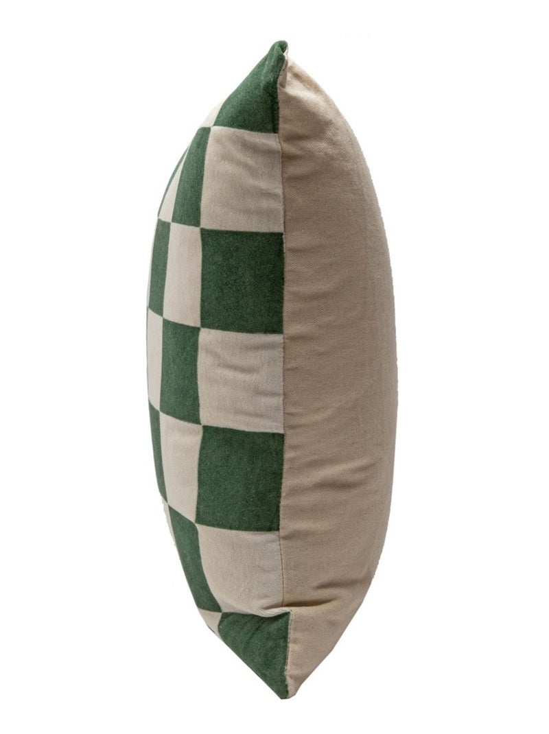 Coussin  AUGUST Damier Kaki - Kiabi