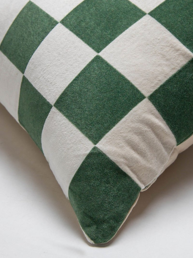 Coussin  AUGUST Damier Kaki - Kiabi
