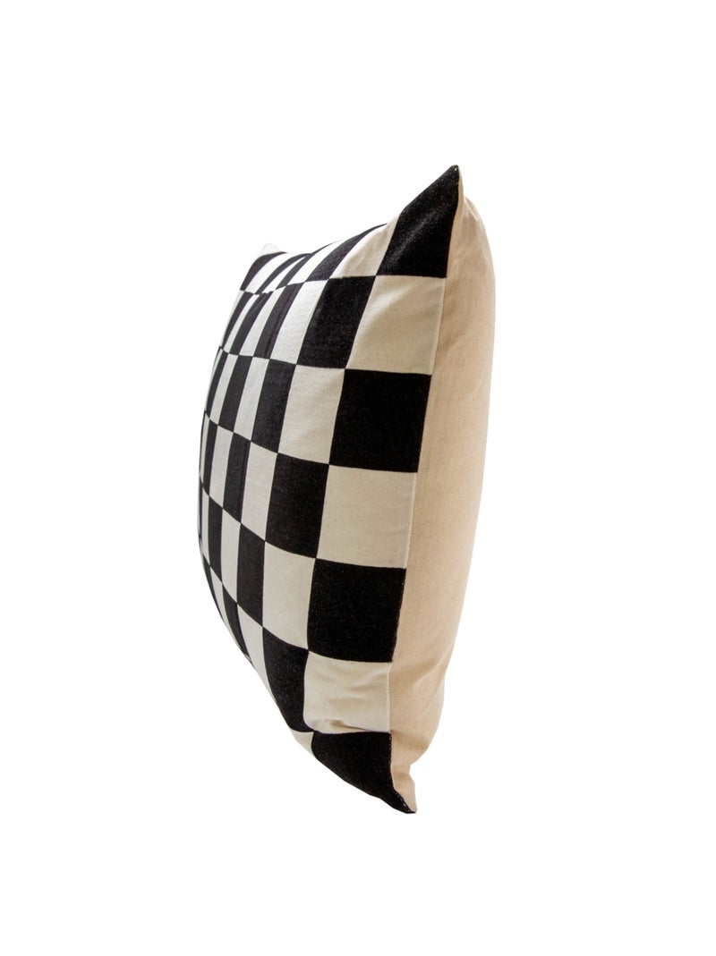 Coussin  AUGUST Damier Noir - Kiabi