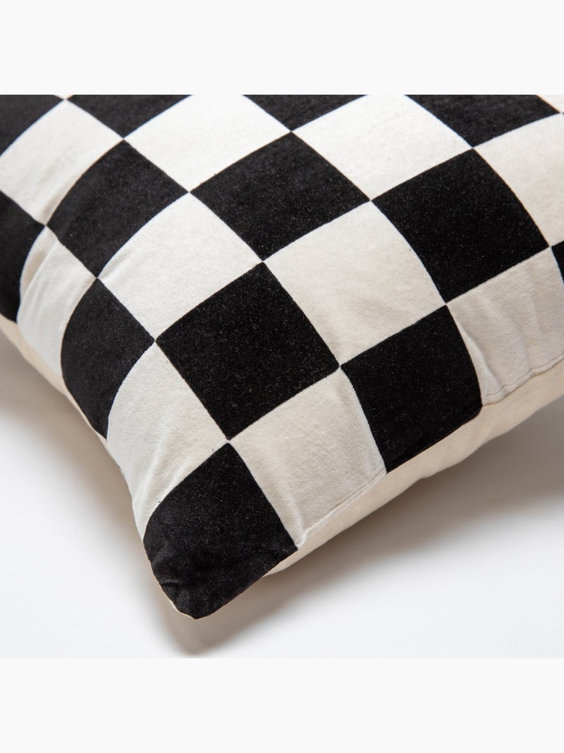 Coussin  AUGUST Damier Noir - Kiabi