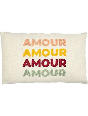 Coussin avec bouclette 30x50cm AMOUR