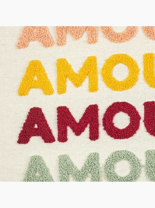 Coussin avec bouclette 40x40 AMOUR - Kiabi