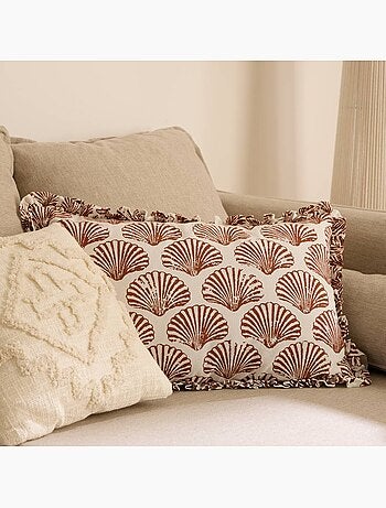 Coussin avec broderies coquillages OCEANIA