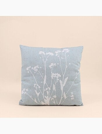 Coussin avec lin imprimé nature verte 40x40cm