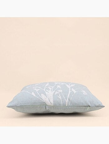 Coussin avec lin imprimé nature verte 40x40cm