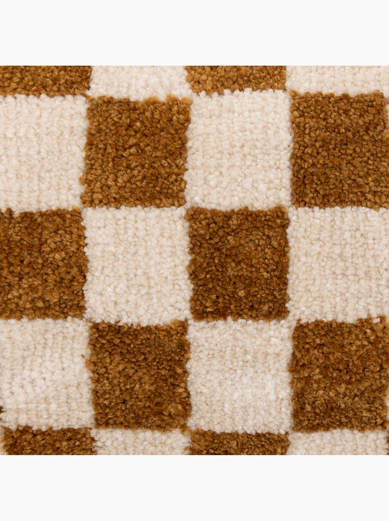 Coussin avec motif tufté ITHA Ocre - Kiabi