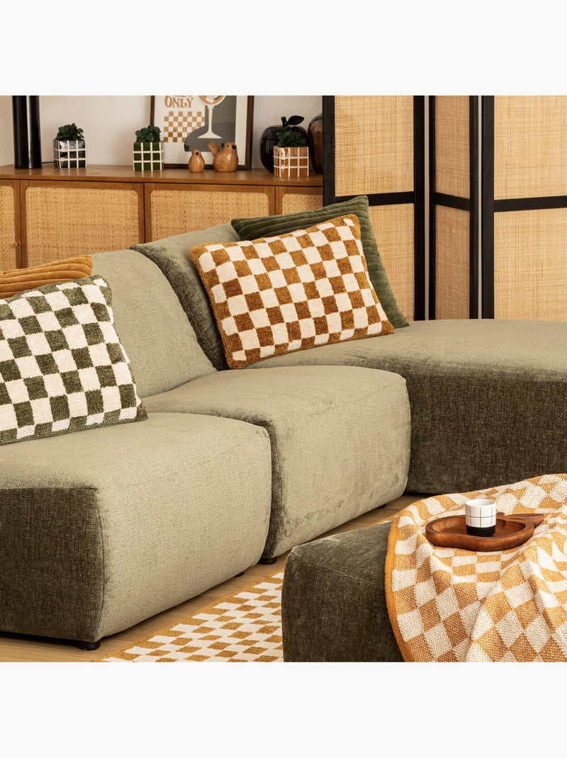 Coussin avec motif tufté ITHA Ocre - Kiabi