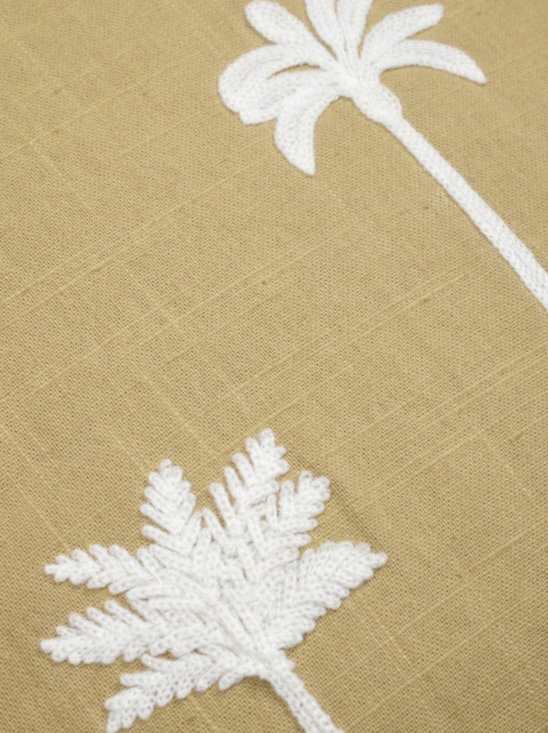 Coussin avec motifs palmier Jaune moutarde - Kiabi
