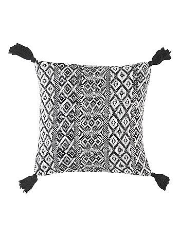 Coussin avec pompons 40 x 40 cm Geometrique Scenarel