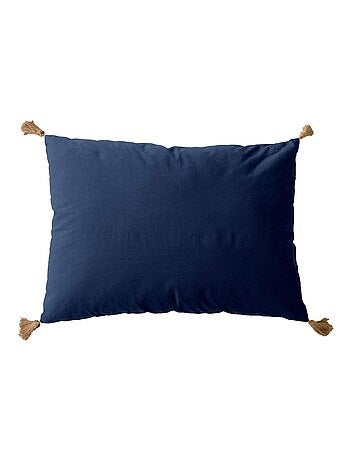 Coussin avec pompons en jute