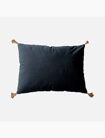 Coussin avec pompons en jute