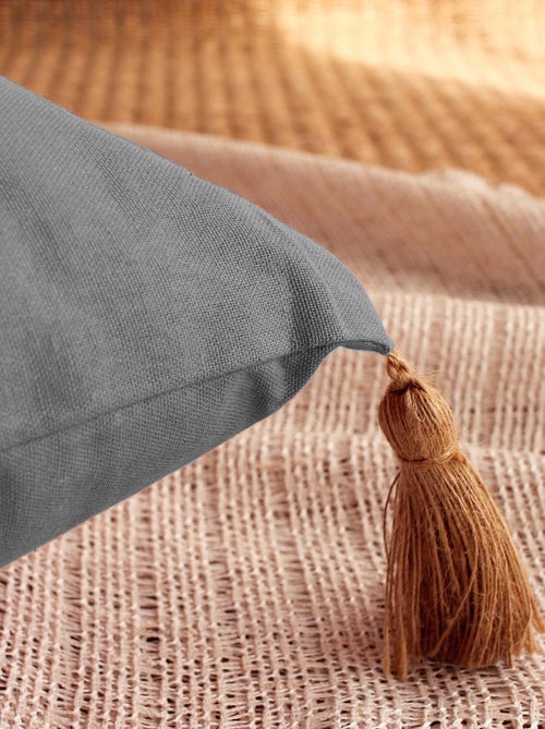 Coussin avec pompons en jute - Kiabi