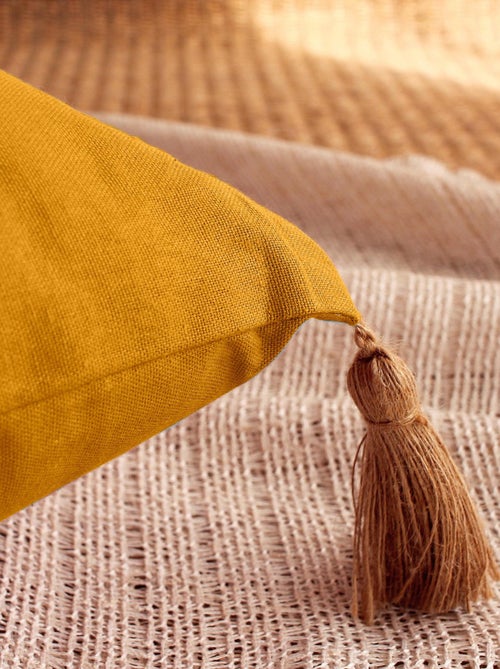 Coussin avec pompons en jute - Kiabi