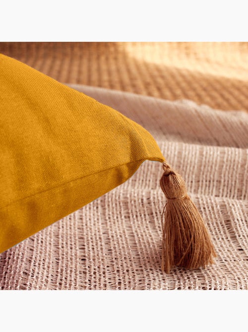 Coussin avec pompons en jute - Kiabi Coussin avec pompons en jute - Kiabi