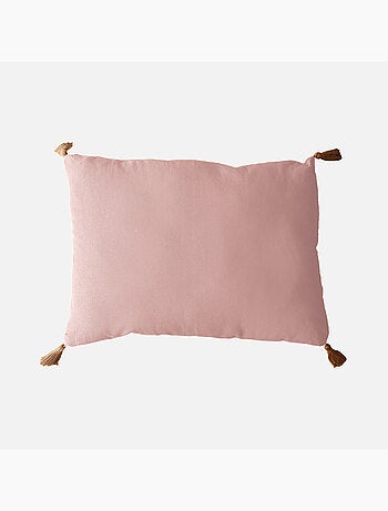 Coussin avec pompons en jute