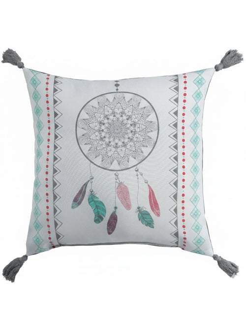 Coussin avec pompons Indila - Kiabi Coussin avec pompons Indila - Kiabi