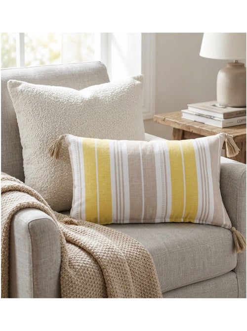Coussin avec pompons Nature Line - Kiabi