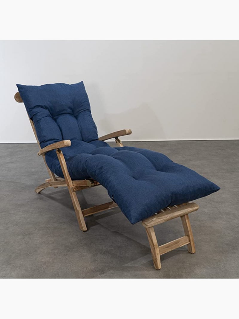 Coussin bain de soleil 185 x 60 x 15 cm Bleu nuit - Kiabi