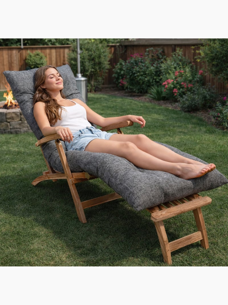 Coussin bain de soleil 185 x 60 x 15 cm Gris - Kiabi