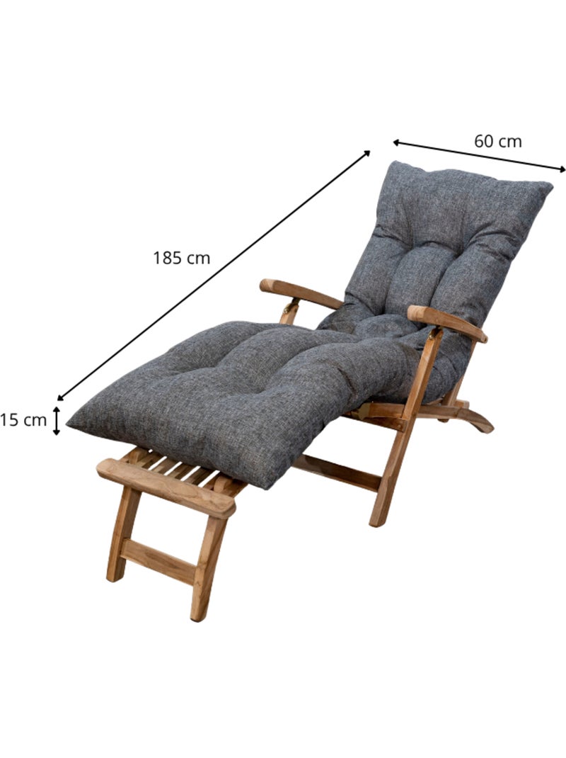 Coussin bain de soleil 185 x 60 x 15 cm Gris - Kiabi