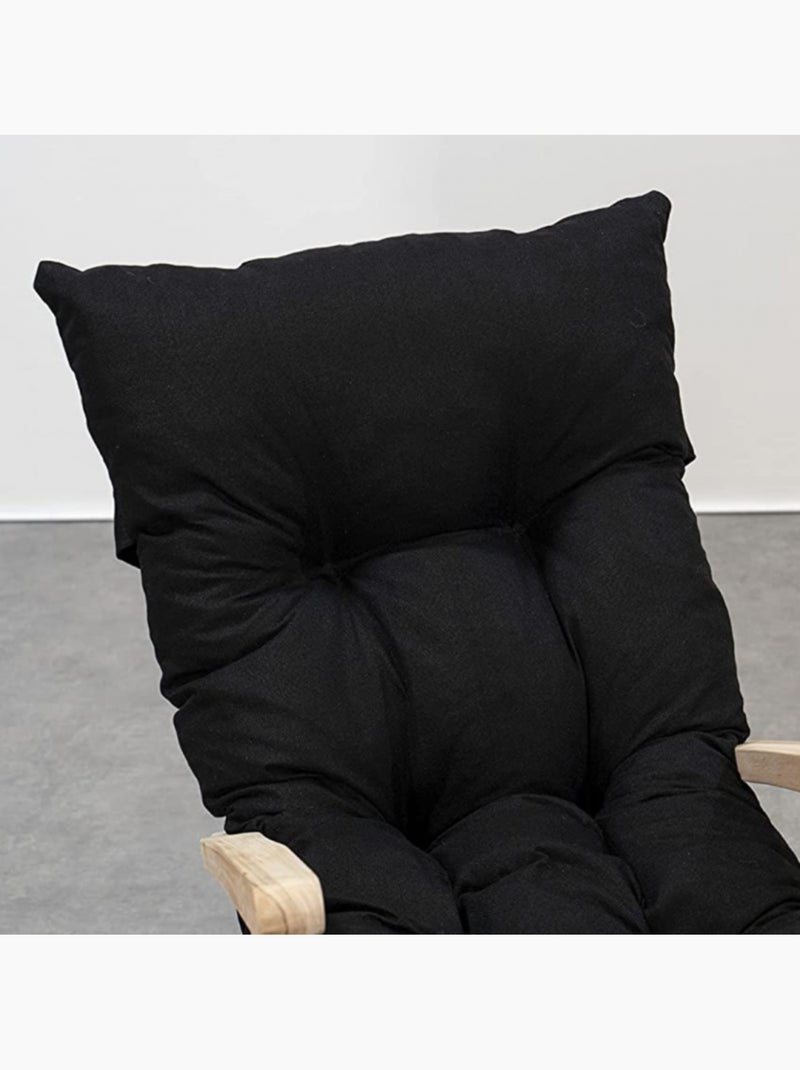 Coussin bain de soleil 185 x 60 x 15 cm Noir - Kiabi