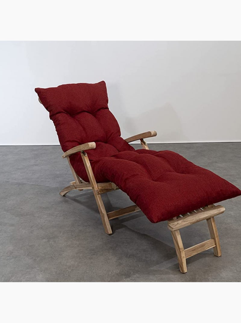 Coussin bain de soleil 185 x 60 x 15 cm Rouge - Kiabi
